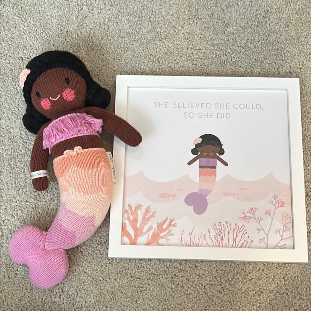 Cuddle and Kind Maya the Mermaid and framed photo